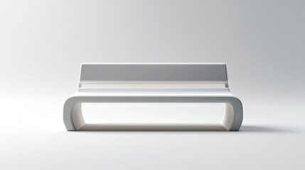 Modern white bench isolated on white background.