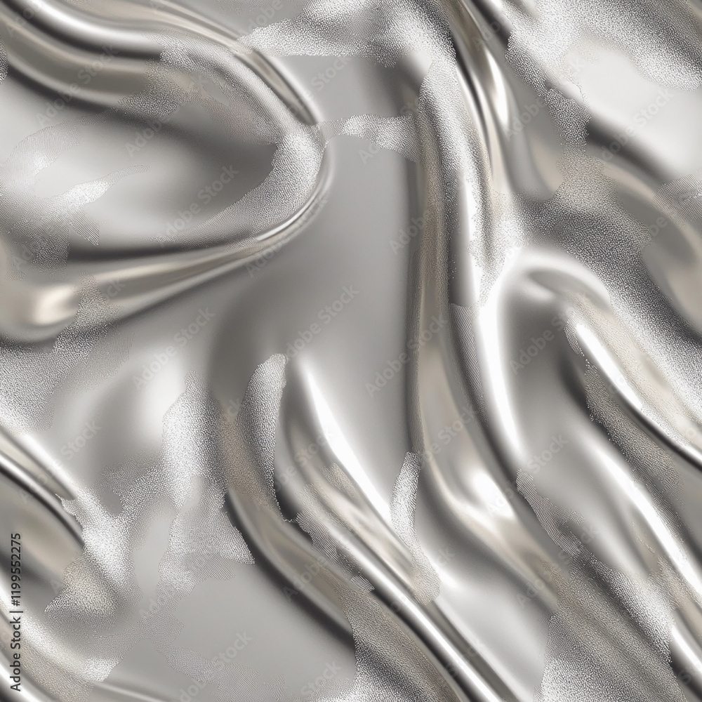 Poster Shiny metallic texture with smooth flowing waves and a reflective surface
