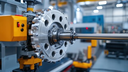 Industrial Machinery Closeup: Metalworking Precision