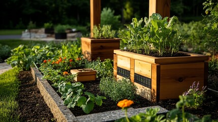Ecofriendly pest traps set up in a garden, showcasing nontoxic gardening supplies for plant protection