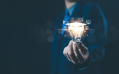 E-learning education concept, internet lessons and online webinar.  who attends online lessons on...