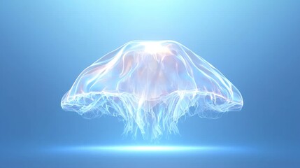 Luminous jellyfish, glowing underwater creature.