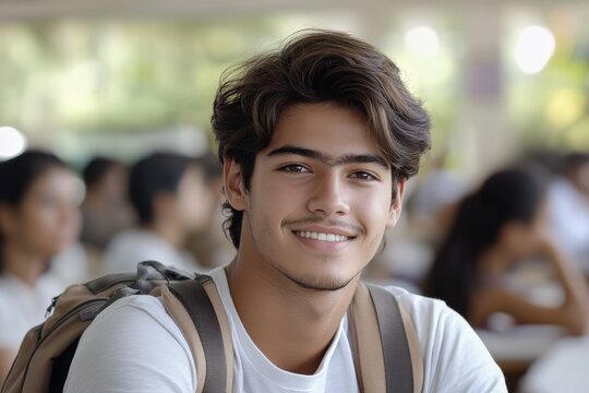 people, summer and swimwear concept - happy smiling young woman in bikini swimsuit with pareo on beach. Beautiful simple AI generated image