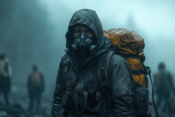 Obraz premium Survival in a post-apocalyptic environment during the pandemic aftermath