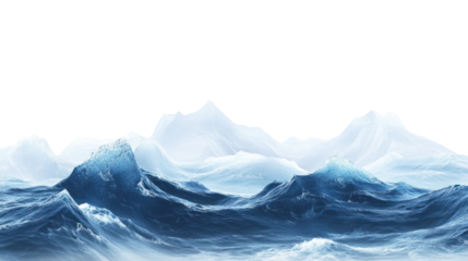 Dramatic ocean waves crashing against one another, showcasing the beauty and power of nature, with a vivid and dynamic water surface.