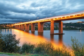 A middle-aged man sitting on the jetty and ready to go kayaking on the river. Beautiful simple AI generated image