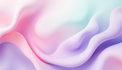Fototapeta premium Soft flowing abstract shapes in pastel colors with pink, purple, and light blue gradients, creating a smooth wave-like appearance