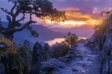 Majestic deer in sunrise mist - generative ai. Beautiful simple AI generated image