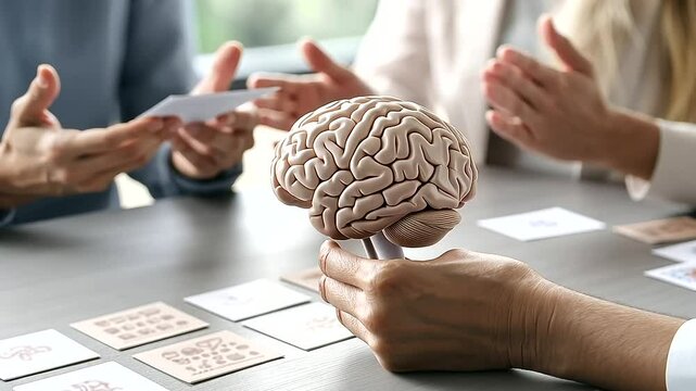 Therapist and Client Engaging in Cognitive Exercises with Flashcards