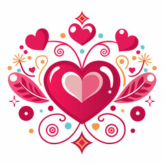 heart with floral elements