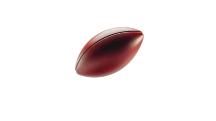 A classic rugby ball with a smooth finish and distinctive shape, isolated on a white background for a clean, professional look.