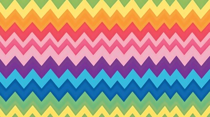 Vibrant Rainbow Chevron Pattern: A Colorful Zigzag Design