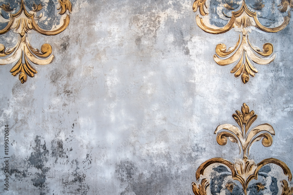 Poster ancient wall fresco. vintage ornament. slide background with space for text. background image. creat