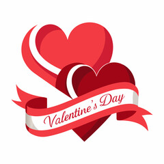 valentine heart with ribbon