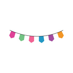 Obraz premium Decorative Happy Bunting Flags Clipart for Party Projects