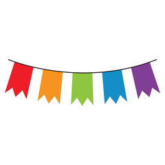 Obraz premium Decorative Happy Bunting Flags Clipart for Party Projects