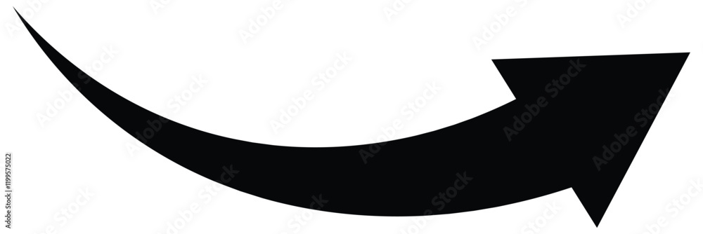 Poster long curve arrow icon. long arrow. curved arrow icon isolated on white background. red long curve ar