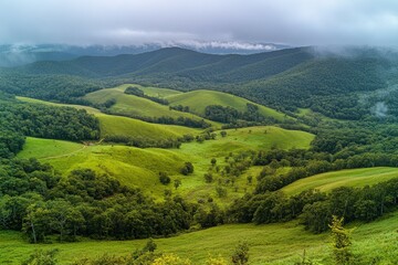 Mountain Explorer - Traveler with Backpack Adventure. Beautiful simple AI generated image