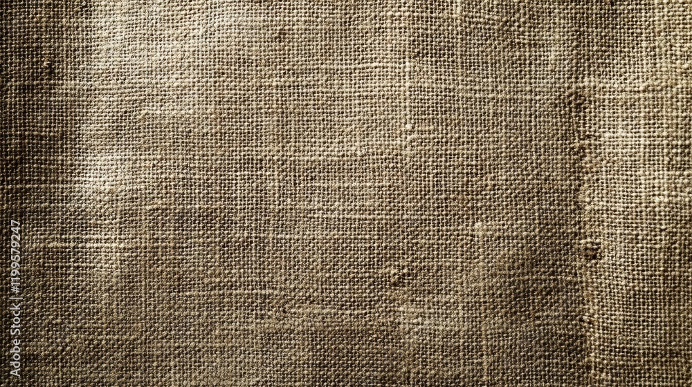 Aufkleber Close up of rustic burlap fabric texture. Great for background or design element.
