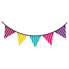 Bunting Banner vector illustration, Happy Bunting Flags Clipart, Party Bunting Design
