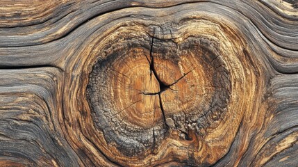 Fototapeta premium Wood background with deep brown tones and rustic knots