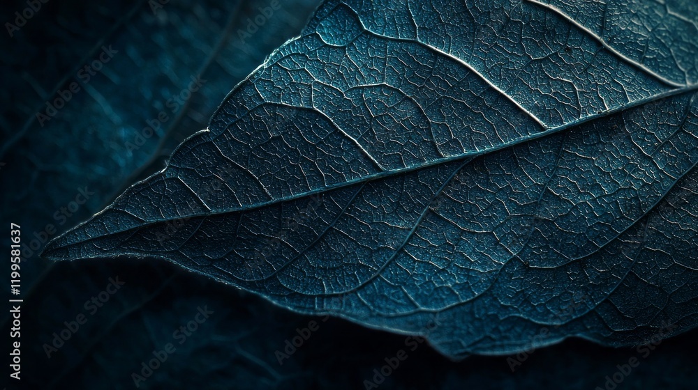 Poster delicate veins and intricate details of an old leaf capture the essence of nature's design, illumina