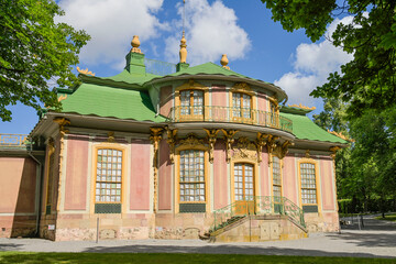 R&uuml;ckseite Chinesischer Pavillon Kina Slott, Schloss Drottningholm, Gemeinde Eker&ouml;, Provinz Stockholms l&auml;n, Schweden