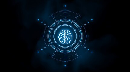 Artificial Intelligence Technology Background with a Human Brain Made of Dots,AI and Innovation Concept with Copy Space, AI concept, human brain AI-inspired brain, artificial intelligence background