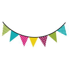 Fototapeta premium Bunting Banner vector illustration, Happy Bunting Flags Clipart, Party Bunting Design 