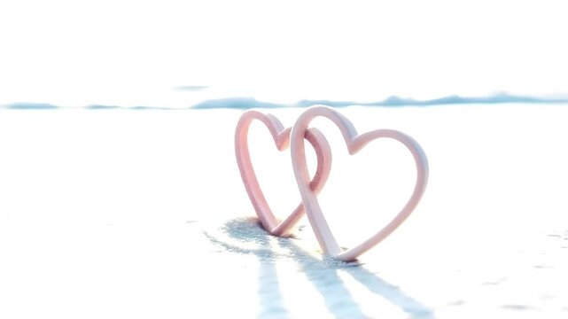 A clean. minimalist illustration of two hearts intertwined. symbolizing a love that is inseparable
