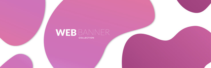 abstract pink background with waves, Pink web banner