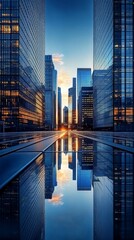 Tall skyscrapers dominate the skyline of the city’s business hub.