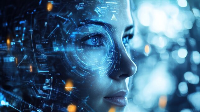 The face of a process engineer reflects determination while an array of fluctuating data points and visual gauges animate above a large industrial turbine indicating performance and
