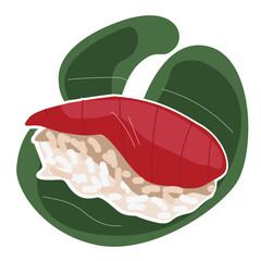  Japanese seafood dish, sushi with salmon, eel fish and tuna traditional asian.Japan cuisine dish