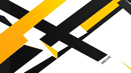 A black and yellow striped background with the word Execute written in white