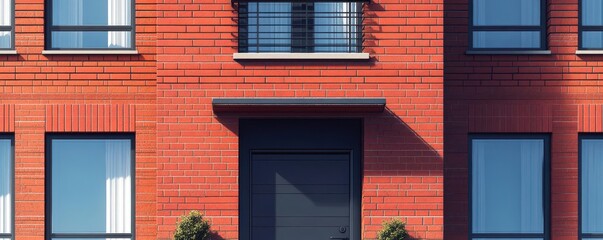 Fototapeta premium Textured brick wall flat design front view industrial design theme animation
