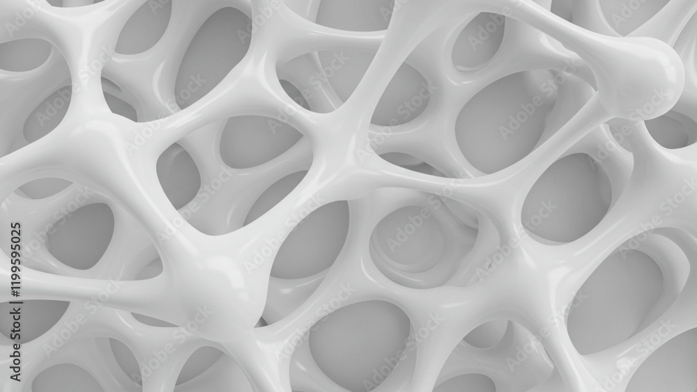 Poster a continuous motion background illustrating abstract geometric shapes in a palette of white and silv