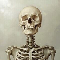 Human skeleton art stunning detailed illustration with stylized artistic appeal