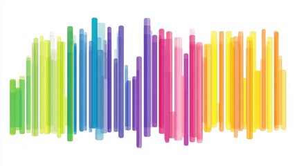 Obraz premium A colorful bar chart, educational infographic, playful design, rainbow palette, isolated on white background 