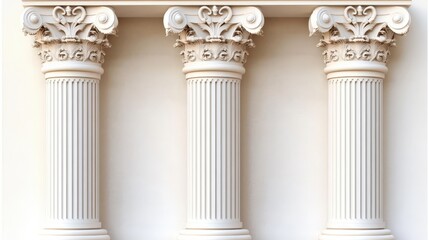 Ornate white pillars showcasing exquisite craftsmanship.
