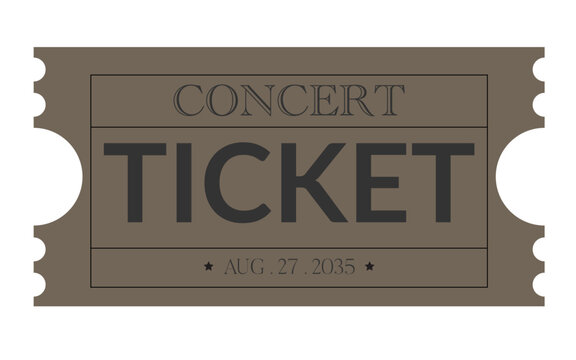 Ticket, admit one ticket, Vintage ticket, Concert ticket