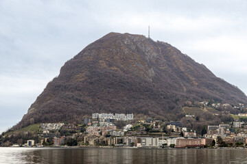 Monte San Salvatore overlooking Lake Lugano, a stunning blend of nature and city, Lugano, Switzerland