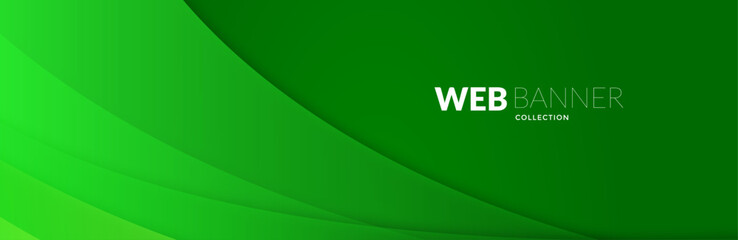 Abstract green background with waves, green web banner © nasajob