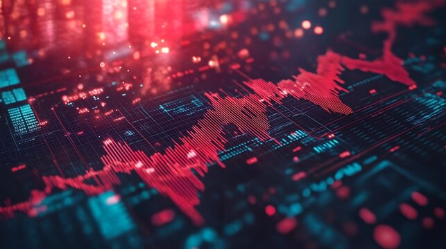 Abstract visual representation of sound waves and data analysis.