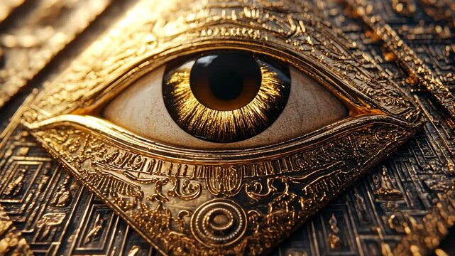 Golden Eye of Horus - Ancient Egyptian Symbol, mythology, religion, culture, artifact, mystical