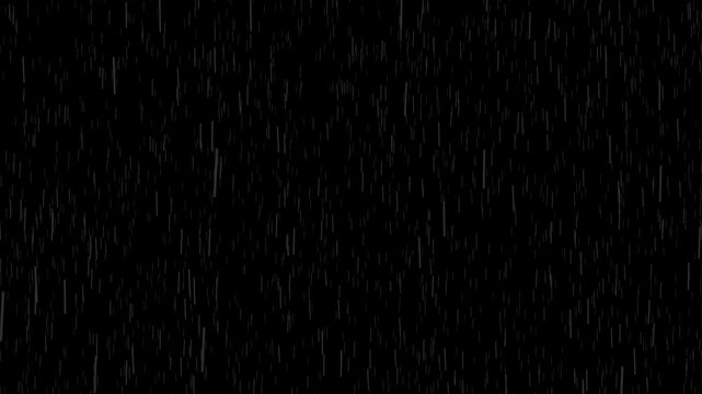 Realistic Rain Falling animated loop with Black background raining backdrop 4k overlay