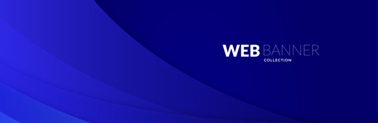 Obraz premium Abstract blue background with circles, Web banner