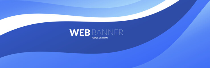 Blue Web banner, Background with wave, Blue abstract background