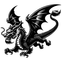 Vintage Dragon Drawing