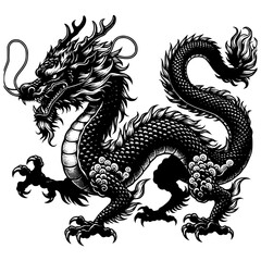 Vintage Dragon Drawing